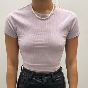 💜 Garage Lavender Tie-Back Crop Top – Women’s Size Medium 💜